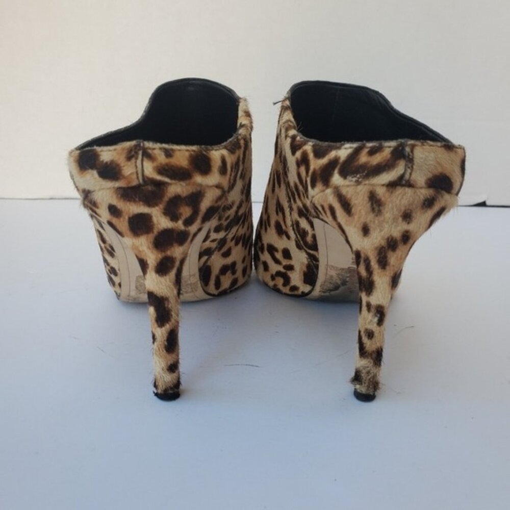 SAM Edelman "Oran" Calf Hair Leopard Mule Heel Bootie Size 6 Brahma, Sand - Picture 7 of 13